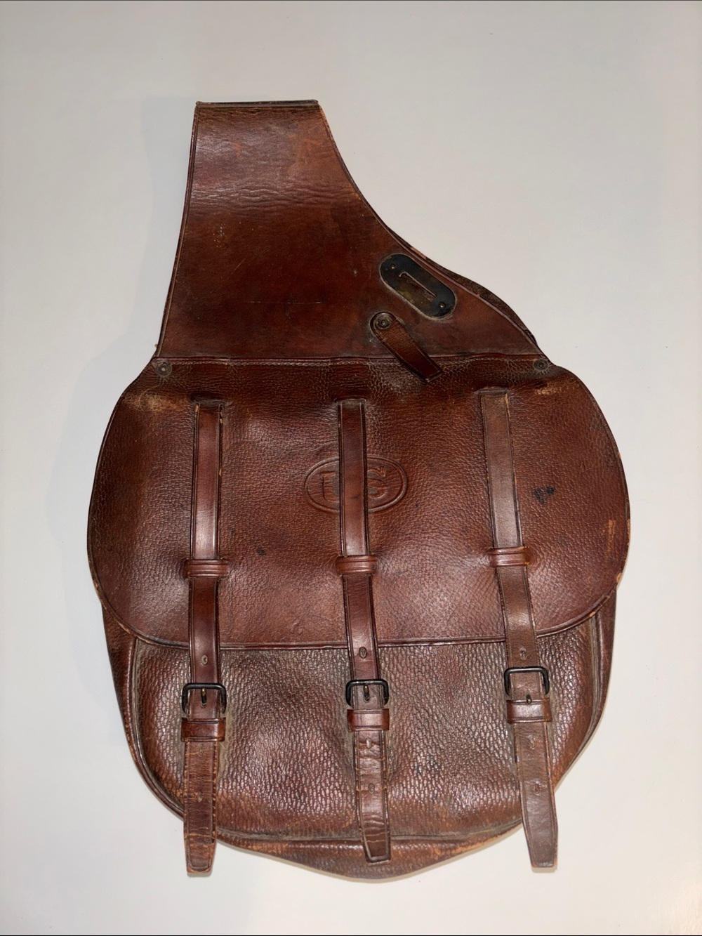 US Calvary WWI Brown Leather Men's Saddle Military Bag